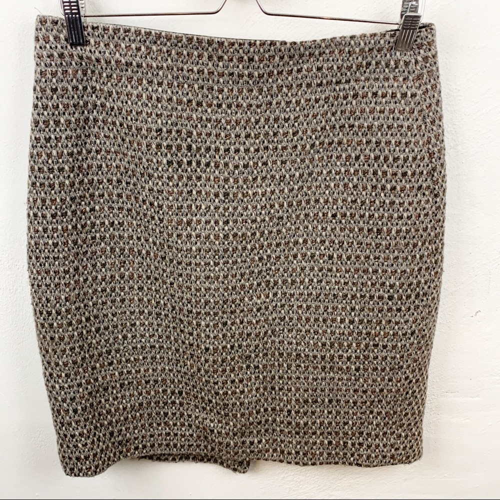 J. Crew Factory Size 8 Timber Tweed Wool Blend Skirt - Picture 2 of 5
